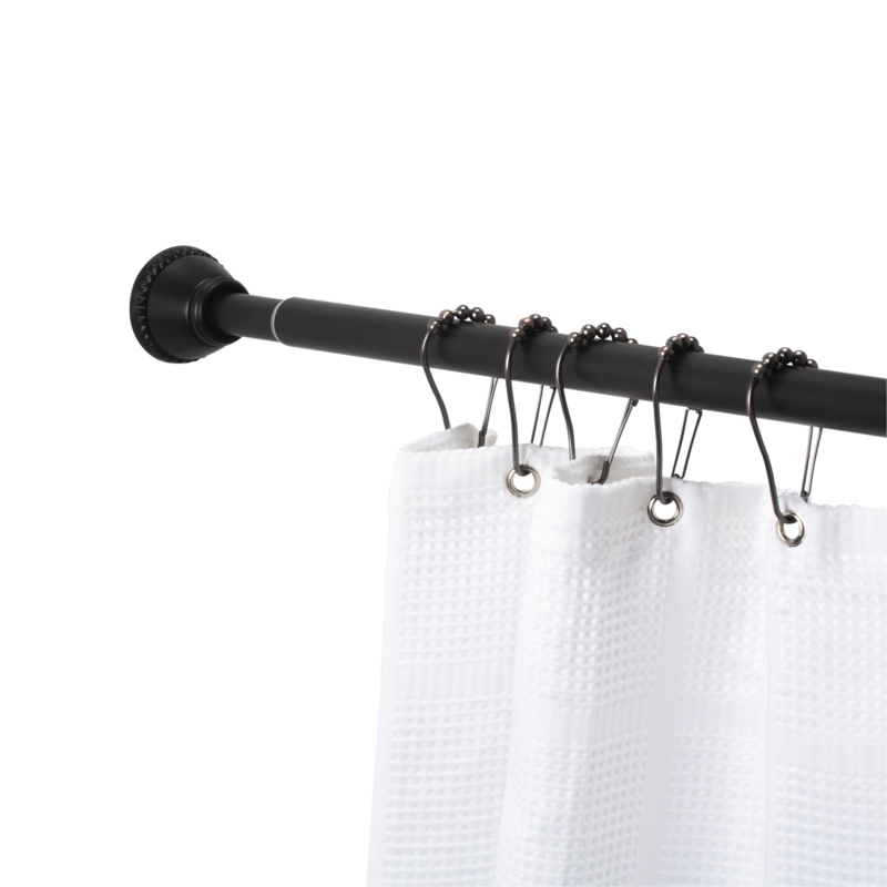 Tension Shower Rod with Matte Black Finish