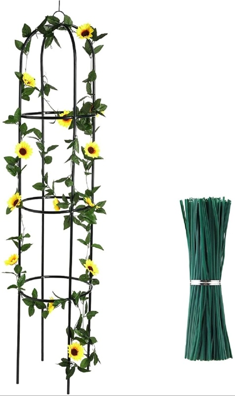 75.6'' H x 15.7'' W Metal Obelisk Trellis