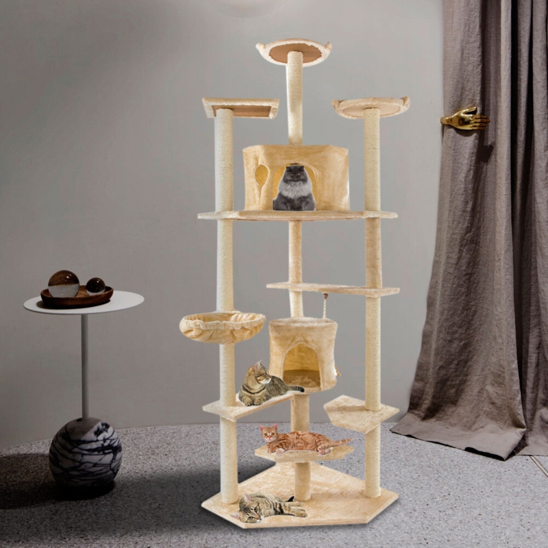 Plush Cat Tower with Sisal Rope Support