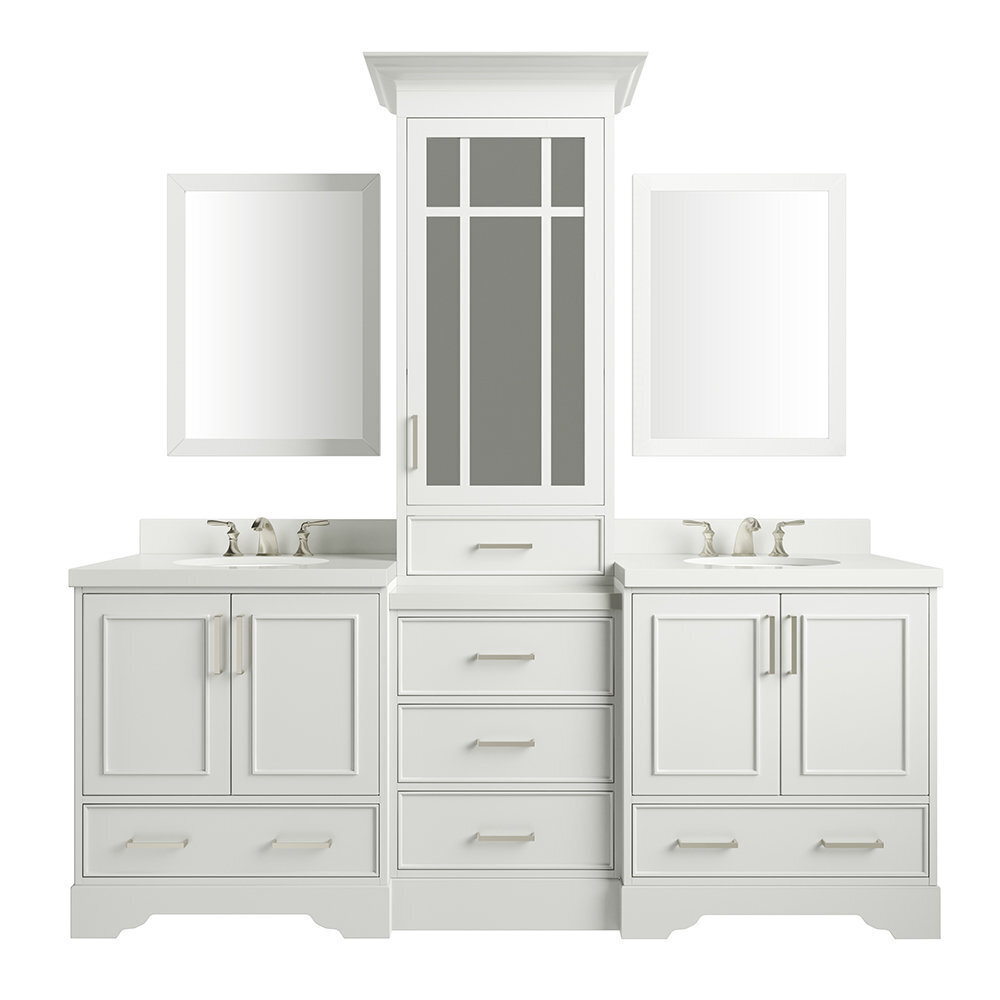 87 5 Inch Double Vanity With Center Tower