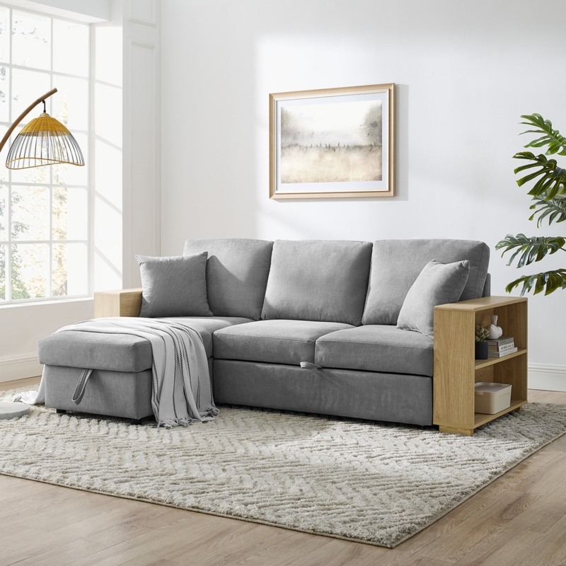 Comfy Sofa Couch with Wood Base and Legs George Oliver Fabric: White Boucle