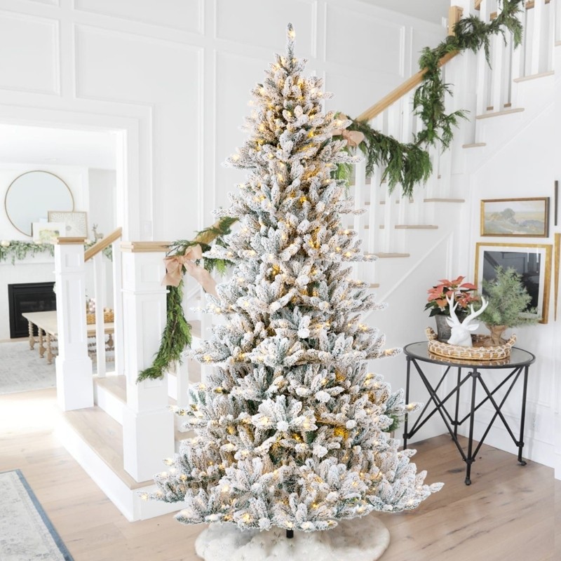 Pre Lit Flocked Christmas Tree - Ideas on Foter