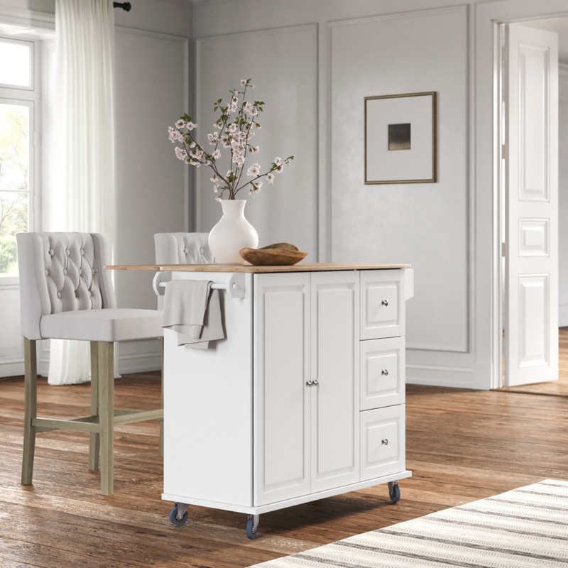 Aadrith 44'' Wide Rolling Kitchen Island