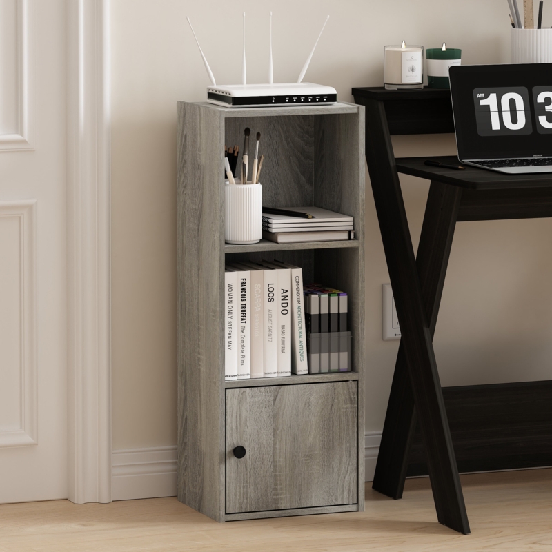 Modern Bookcase with Door and Shelves