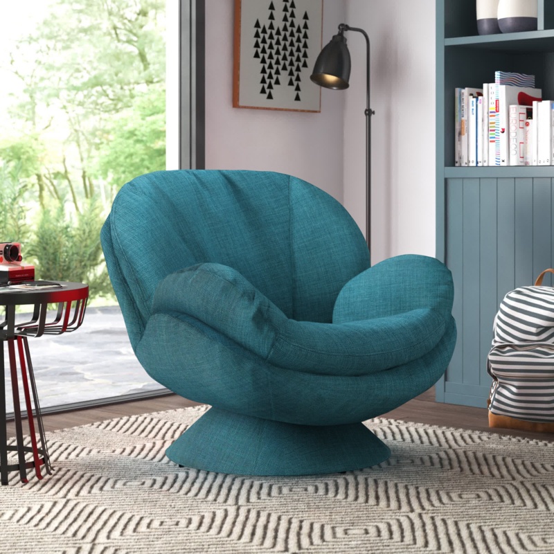 Swivel Armchair with Flared Arms