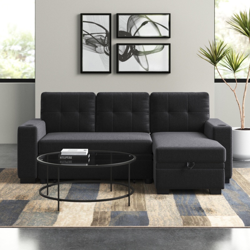 L-Shaped Pull-Out Sleeper Sectional