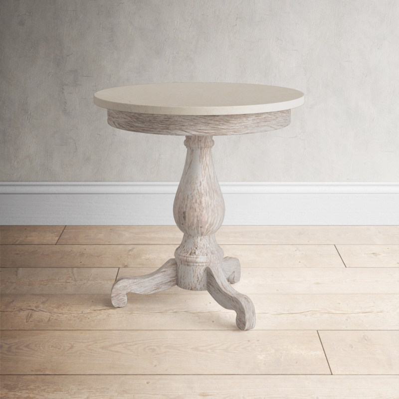 Vintage-Style Marble Top End Table