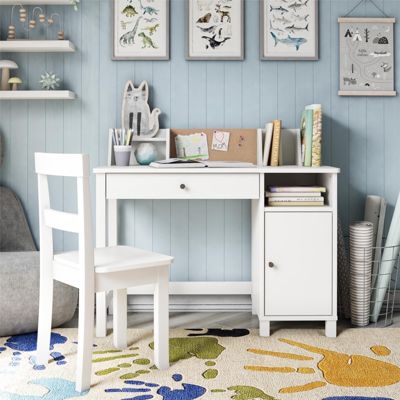 Kids' Desk with Chair and Storage