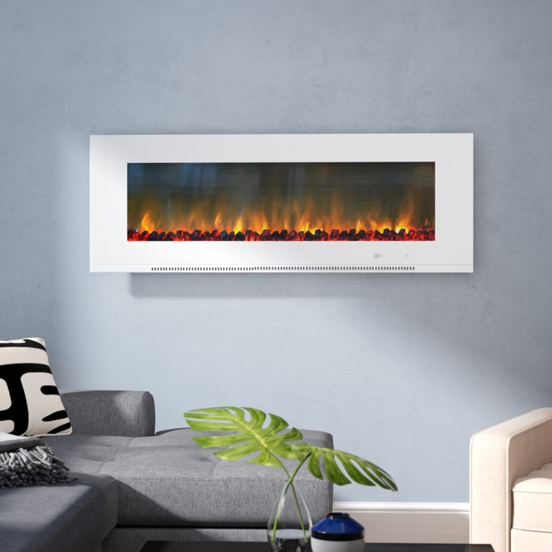 Wall-Mounted Electric Fireplace with Remote Control
