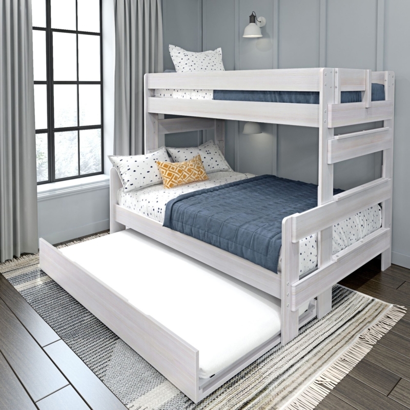 Twin over Full Solid Wood Bunk Bed with Trundle