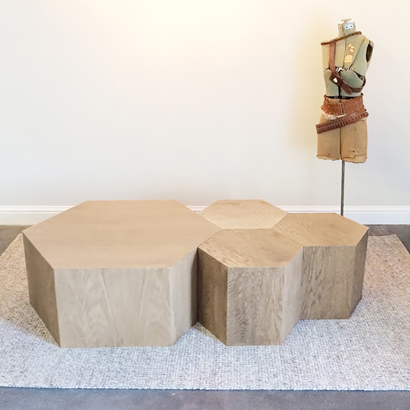 Hexagon Modular Table in White Oak