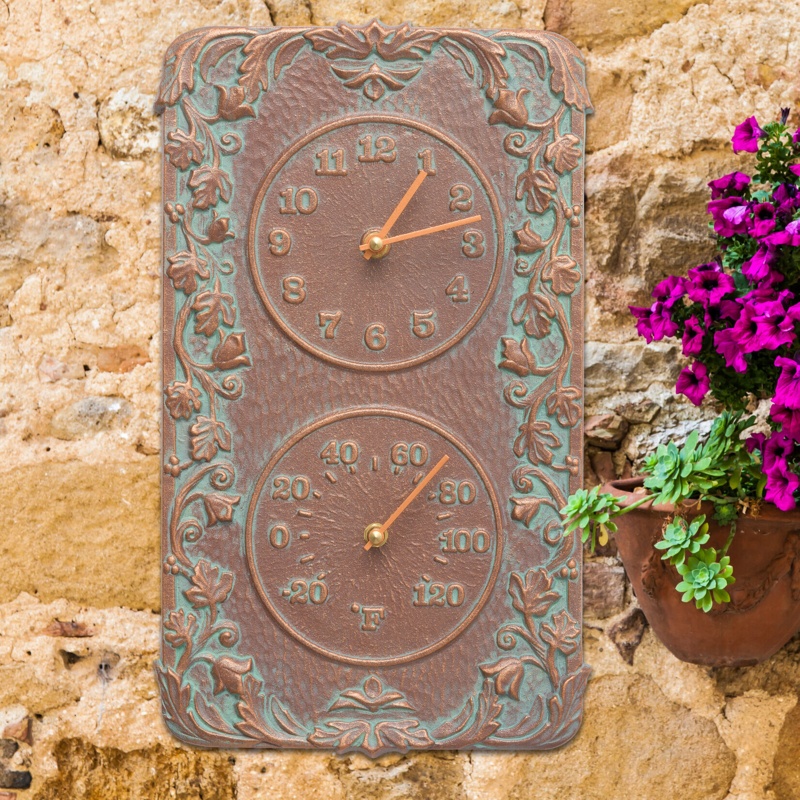 Country Cottage Clock & Thermometer Combo