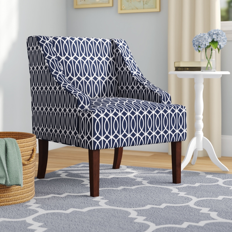 Swoop Frame Chair with Modern Geo Fabric
