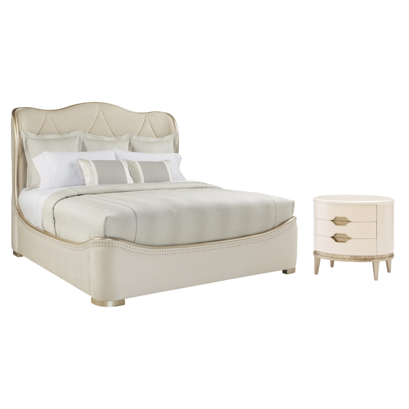 Velvet Upholstered Curvaceous Bed
