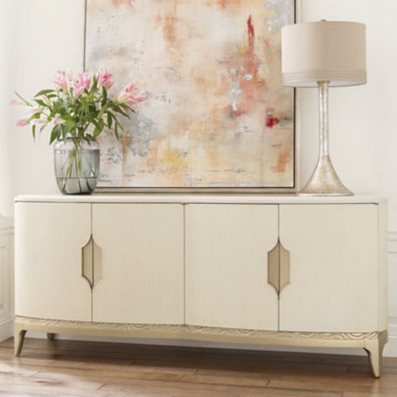 Curved Maple Sideboard with Decorative Ribbon