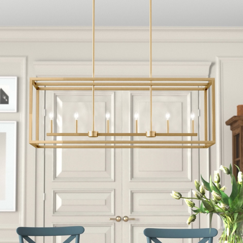 6-Light Linear Pendant with Faux Candlesticks