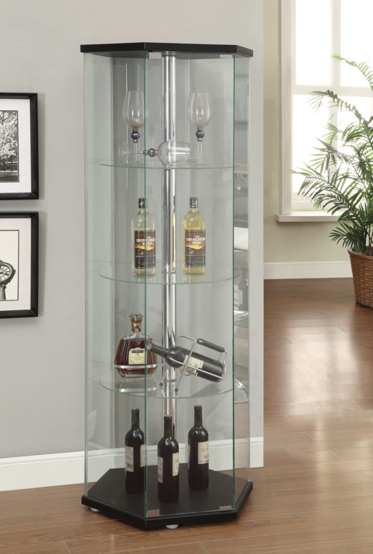 Agda 24'' Wide Mirrored Back Curio Cabinet