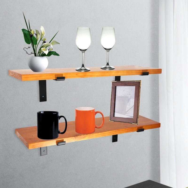 Double Wall-Mounted Wooden Ledge