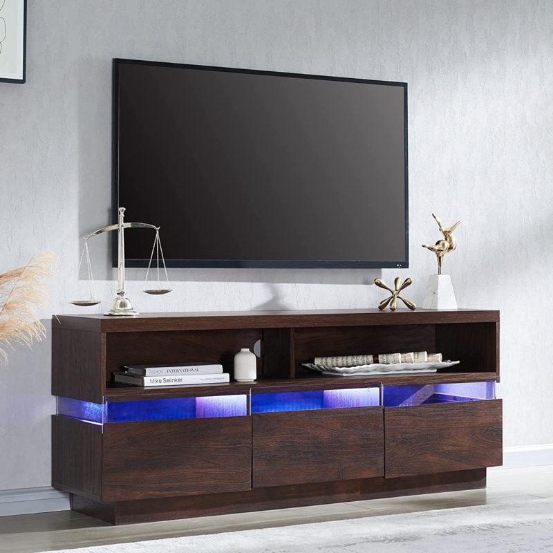High Gloss Media Console with LED Lights