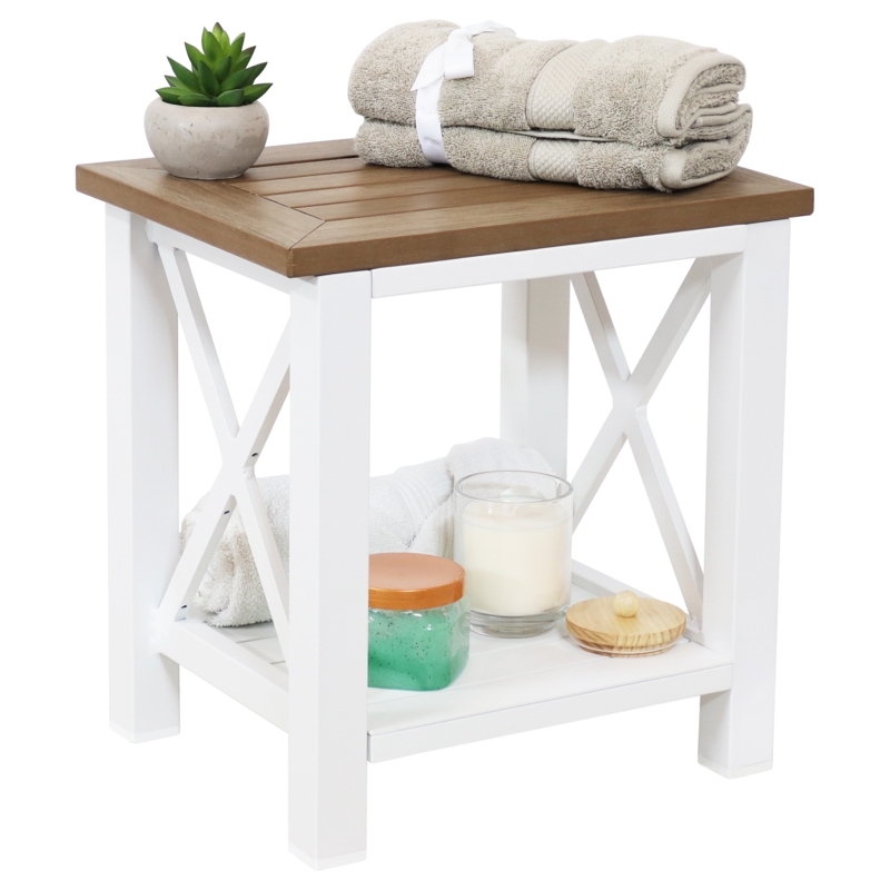 Rustic Multipurpose End Table with Shelf