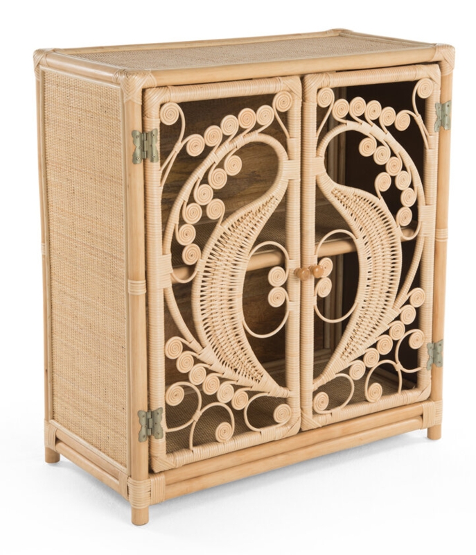 Tropical Rattan Accent Cabinet