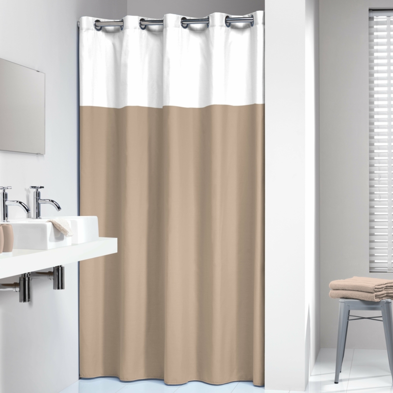 Two-Tone Polyester-Cotton Shower Curtain