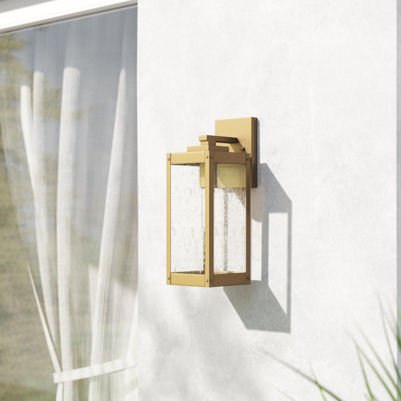 Contemporary Wall Lantern with Seed Glass