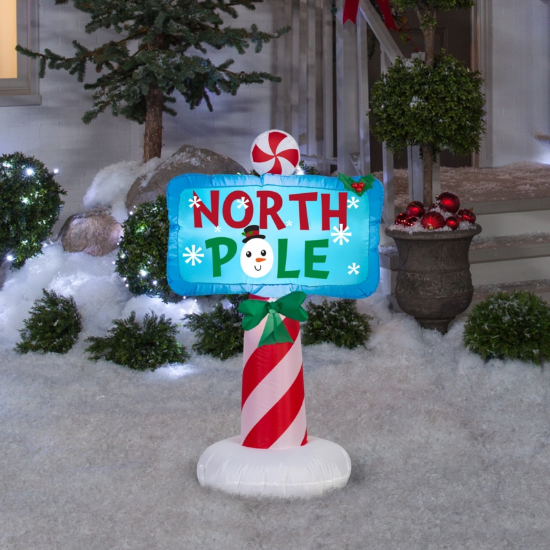 Inflatable North Pole Sign with LED Lights