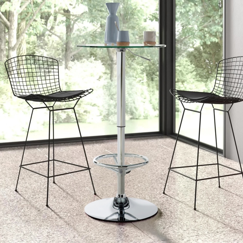 Adjustable Round Glass Dining Table