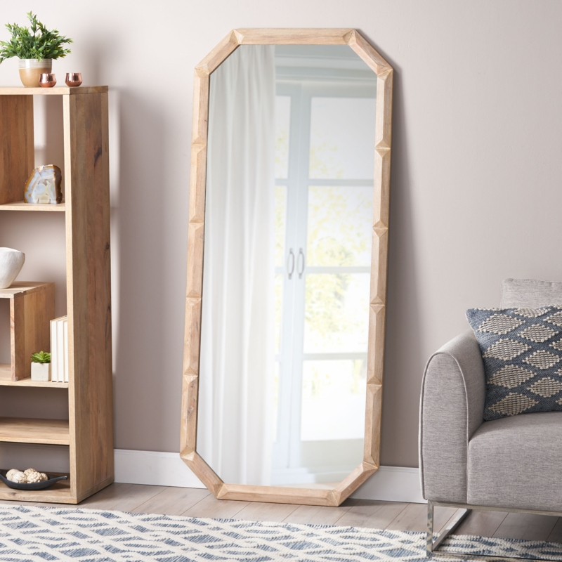 Charming Standing Wooden Mirror