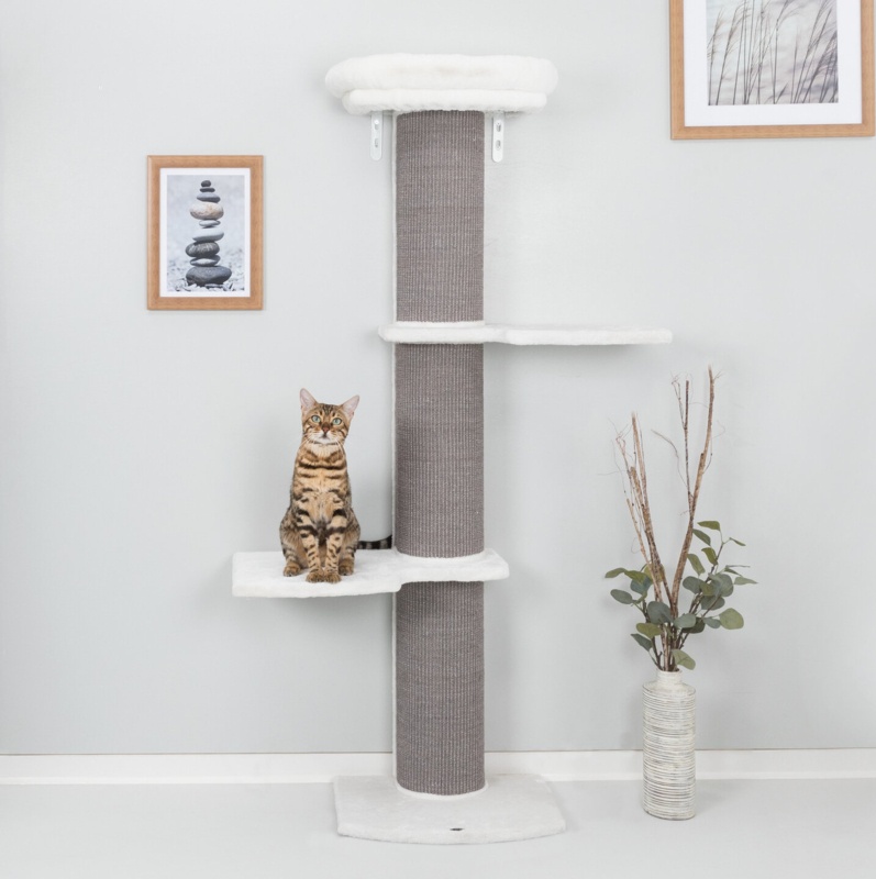 Wall-Mounted Cat Tower with Scratching Post