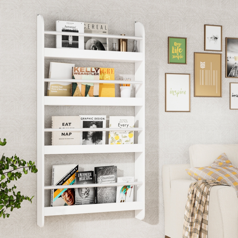 Simple Hanging Bookcase with Curved Edges