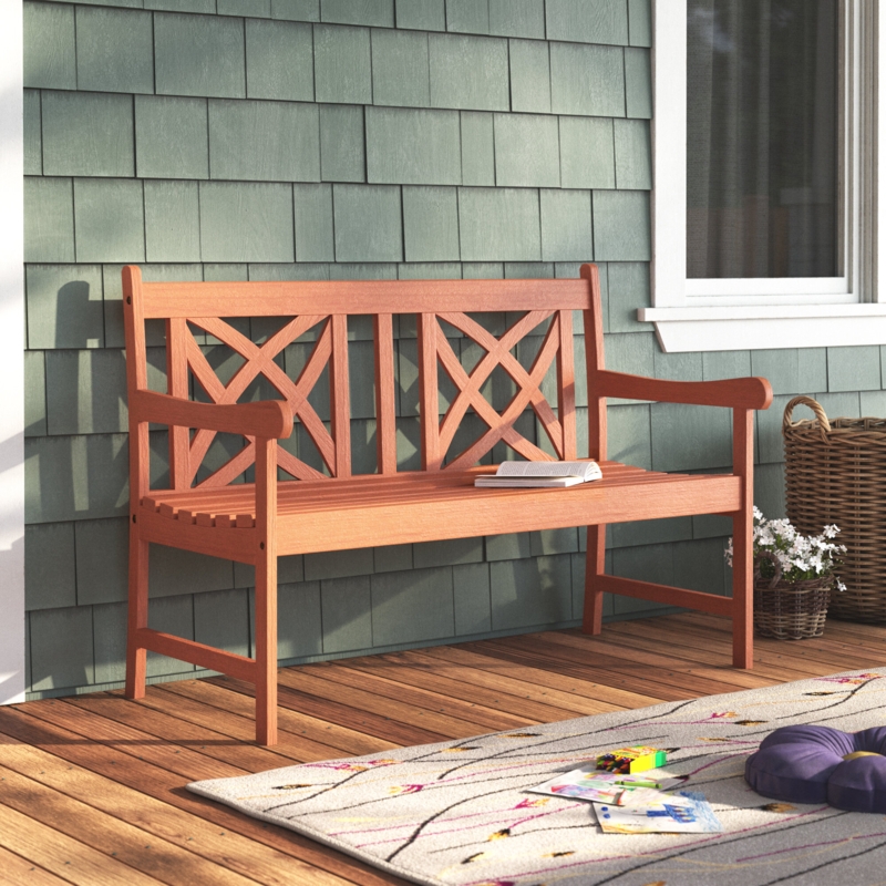 Acacia Outdoor Bench with Contoured Seat