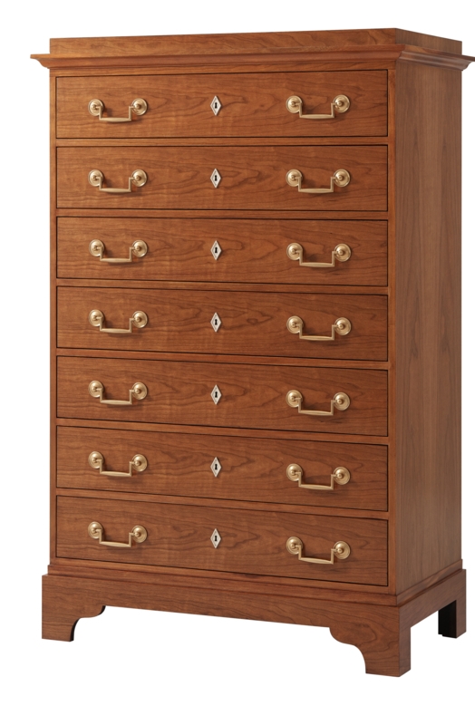 Architectural Seven-Drawer Chest with Brass Handles