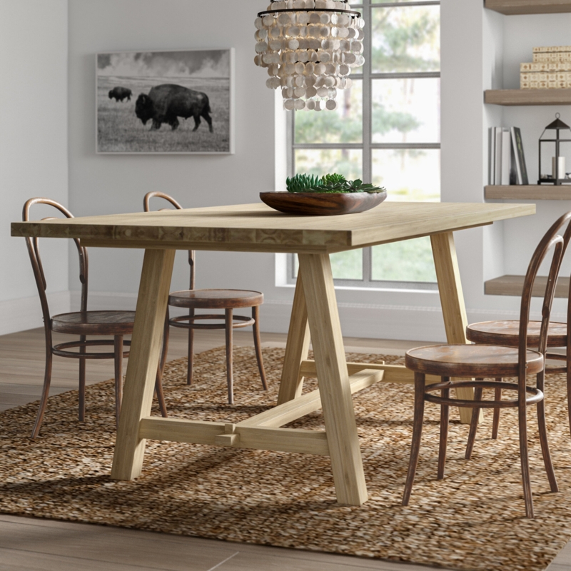 Acacia Solid Wood Trestle Dining Table