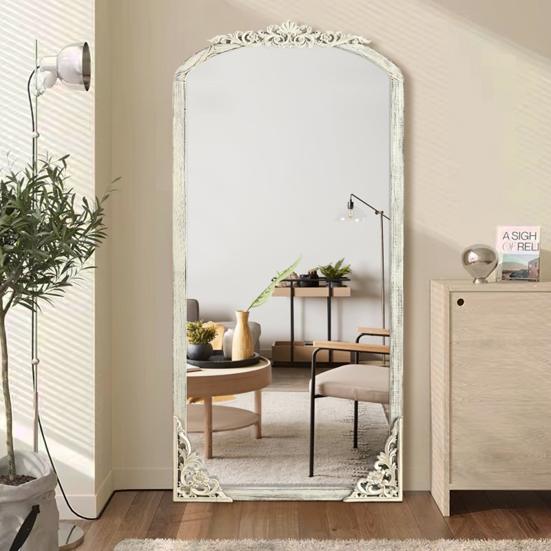 Wooden Arched Decorative Mirror