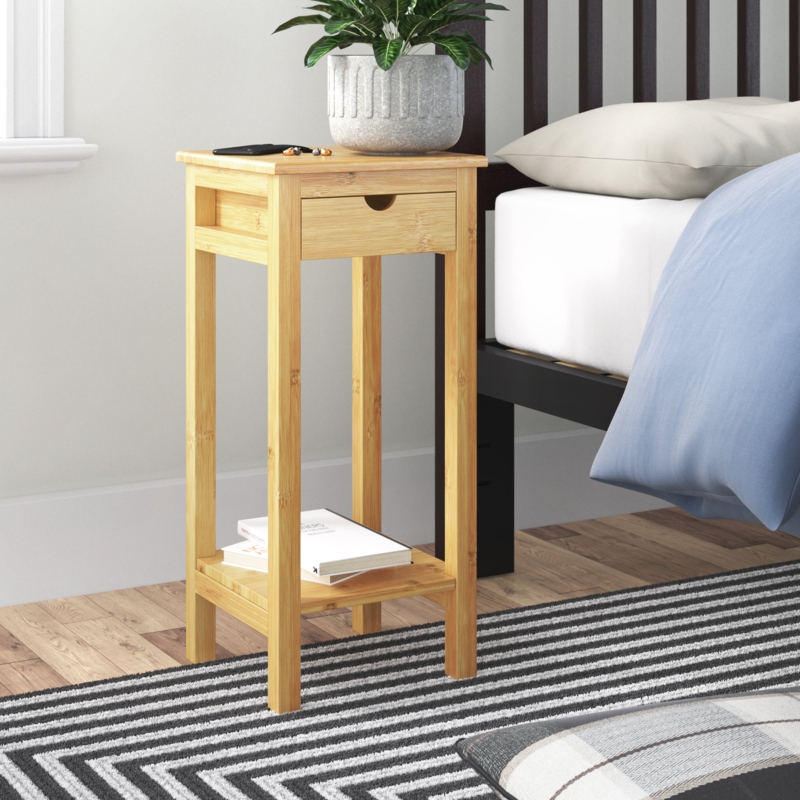 Versatile Bamboo End Table with Storage