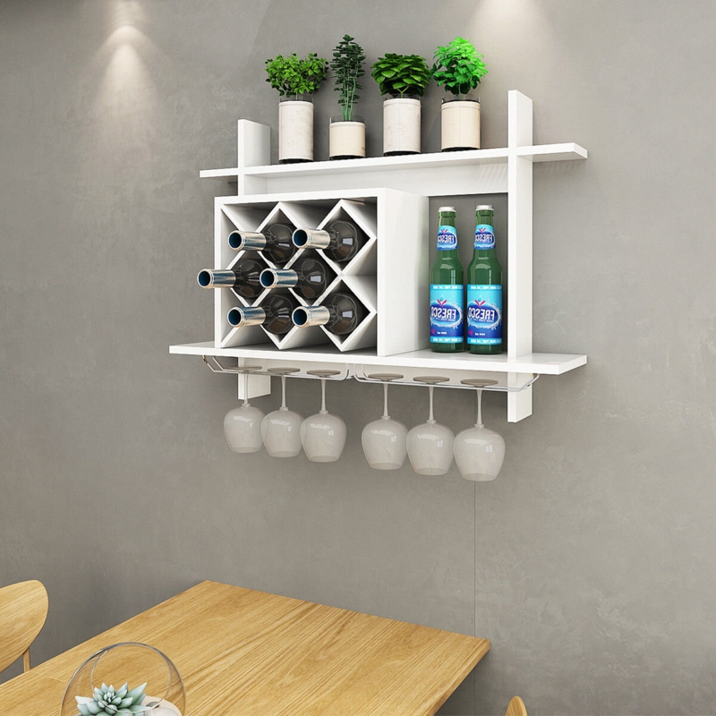Contemporary Wine Rack with Display Shelves