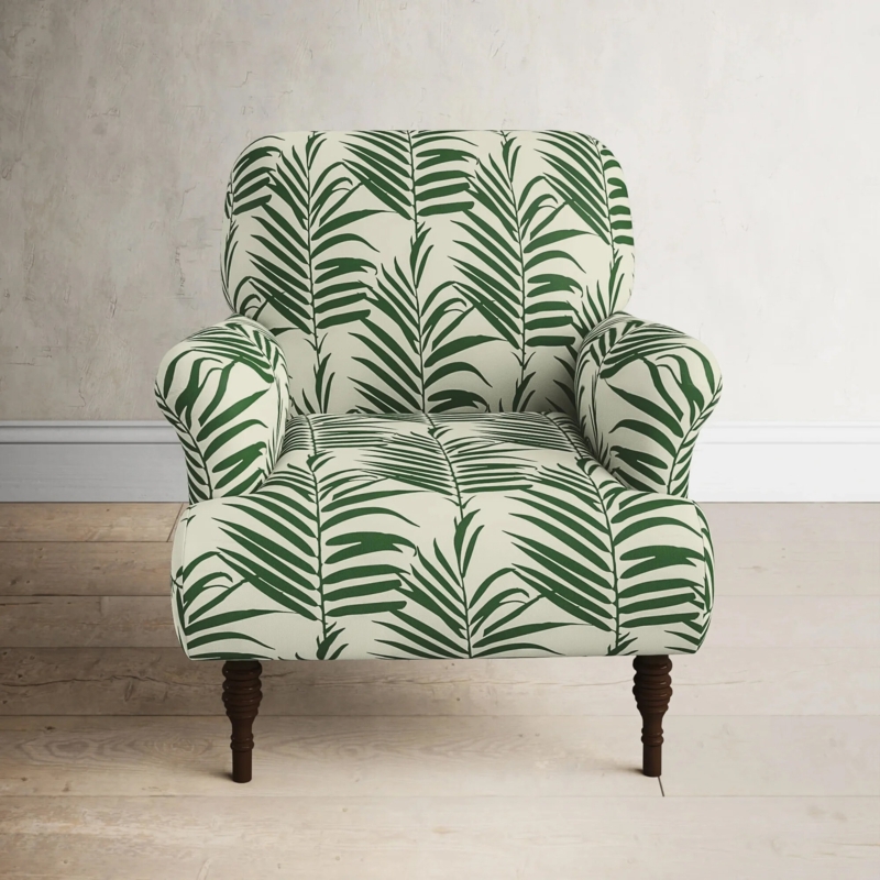 Botanical Linen-Blend Armchair