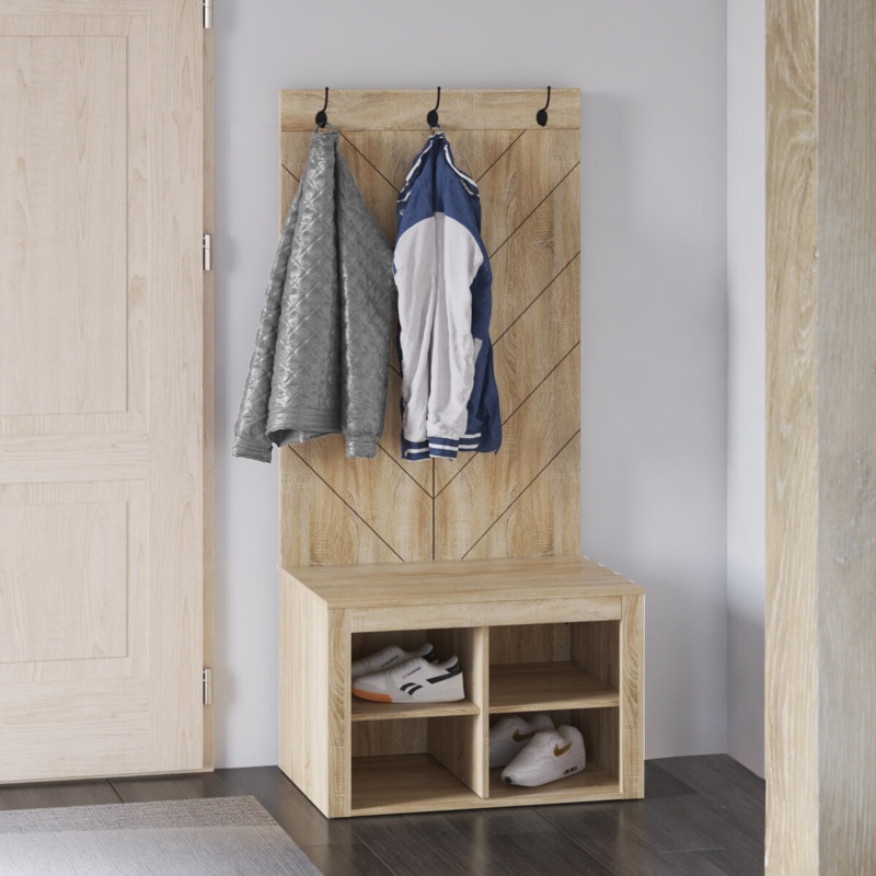 Alondo 30'' Wide Hall Tree with Bench and Shoe Storage