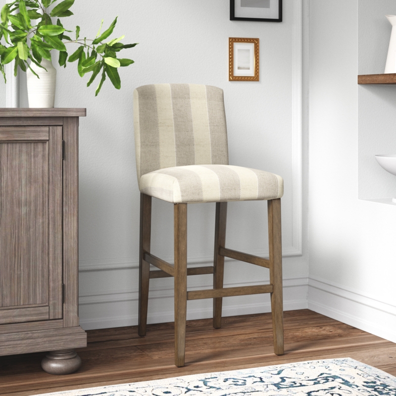 Two-Tone Upholstered Parsons Bar Stool