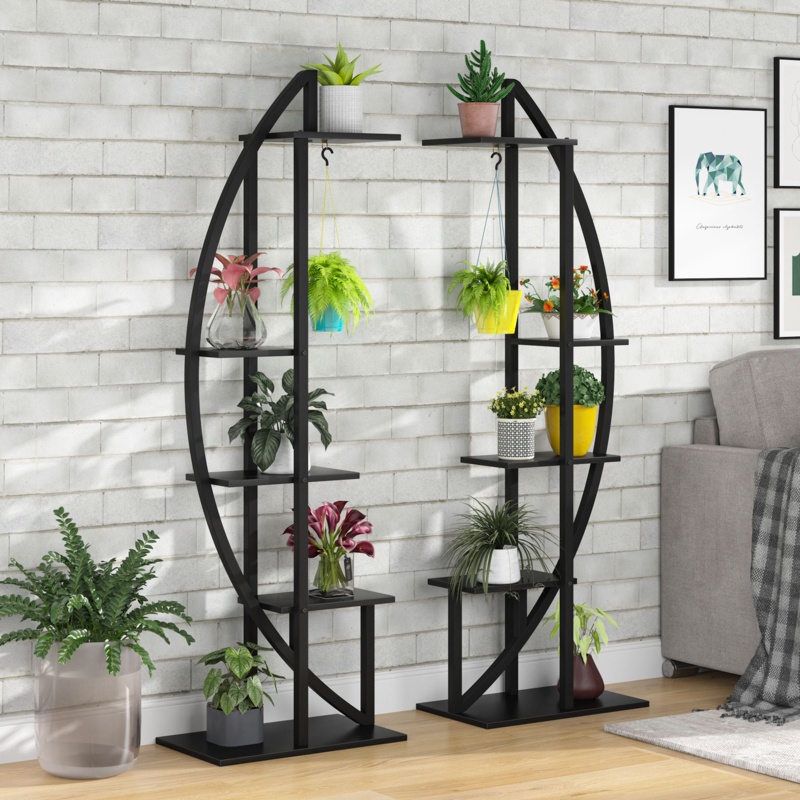 Symmetrical Multifunctional Wooden Plant Stand