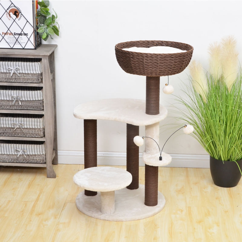Eco-Friendly Cat Tree with Paper Rope Baskets
