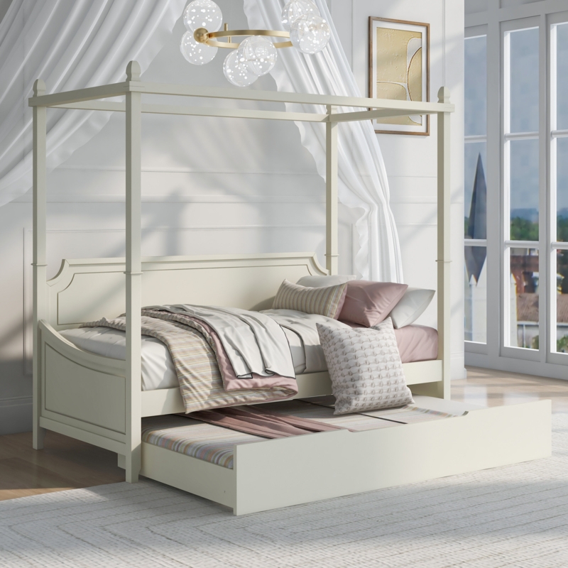 Twin Daybed with Trundle and Canopy Posts