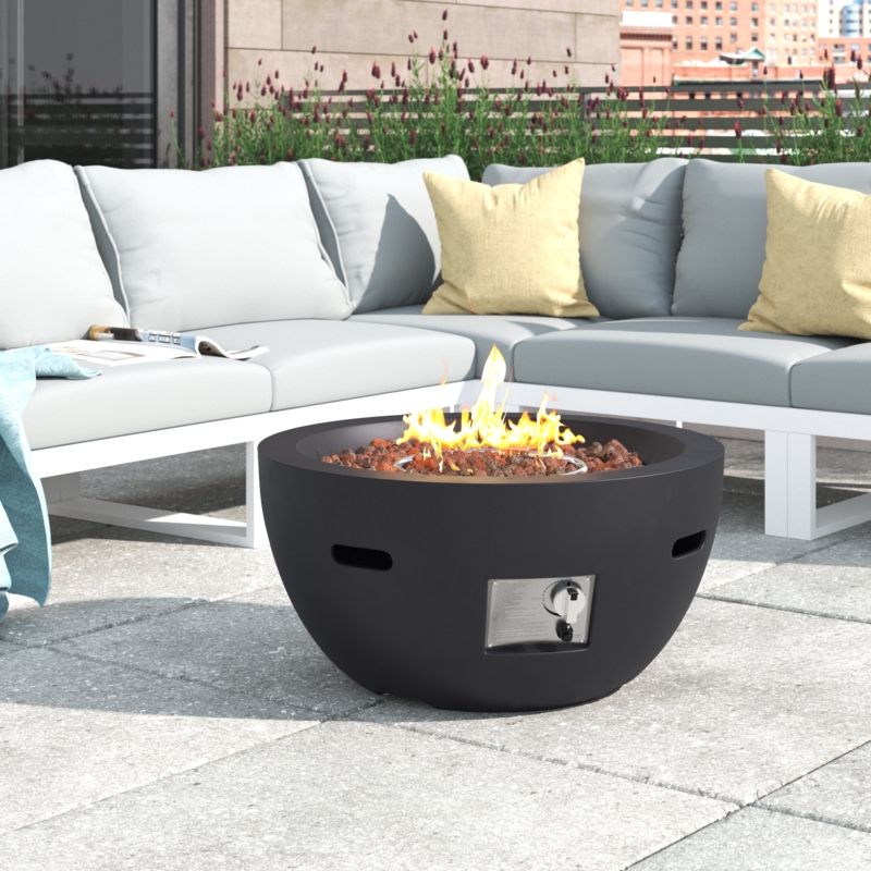 Propane Gas Fire Pit Bowl with Lightweight Concrete