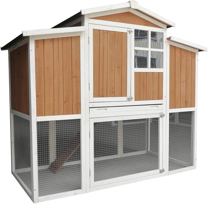 Two-Level Pet House with Outdoor Pen