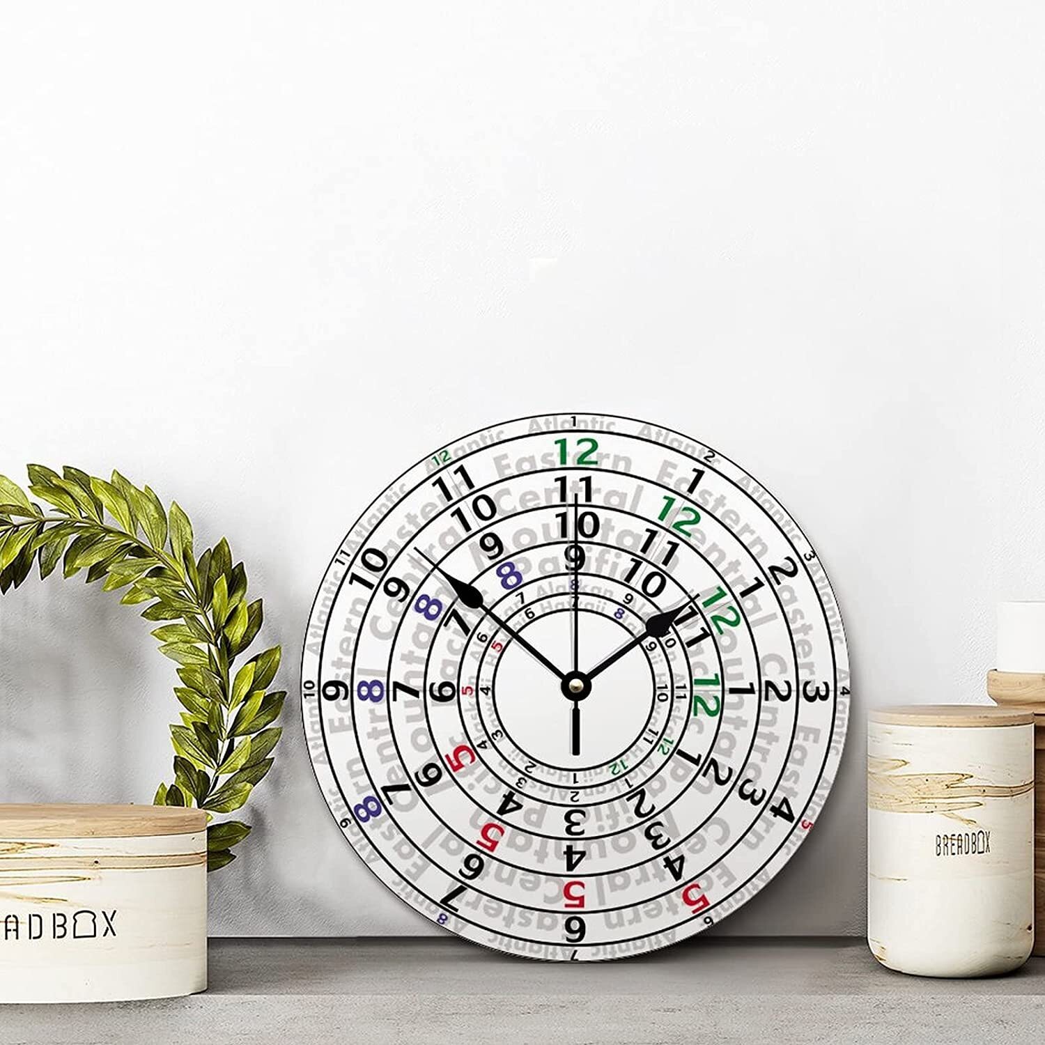 Analog multiple time zone world wall clock