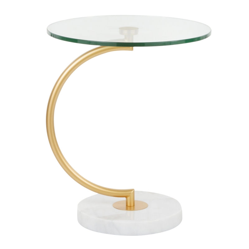 Modern Glass-Top End Table