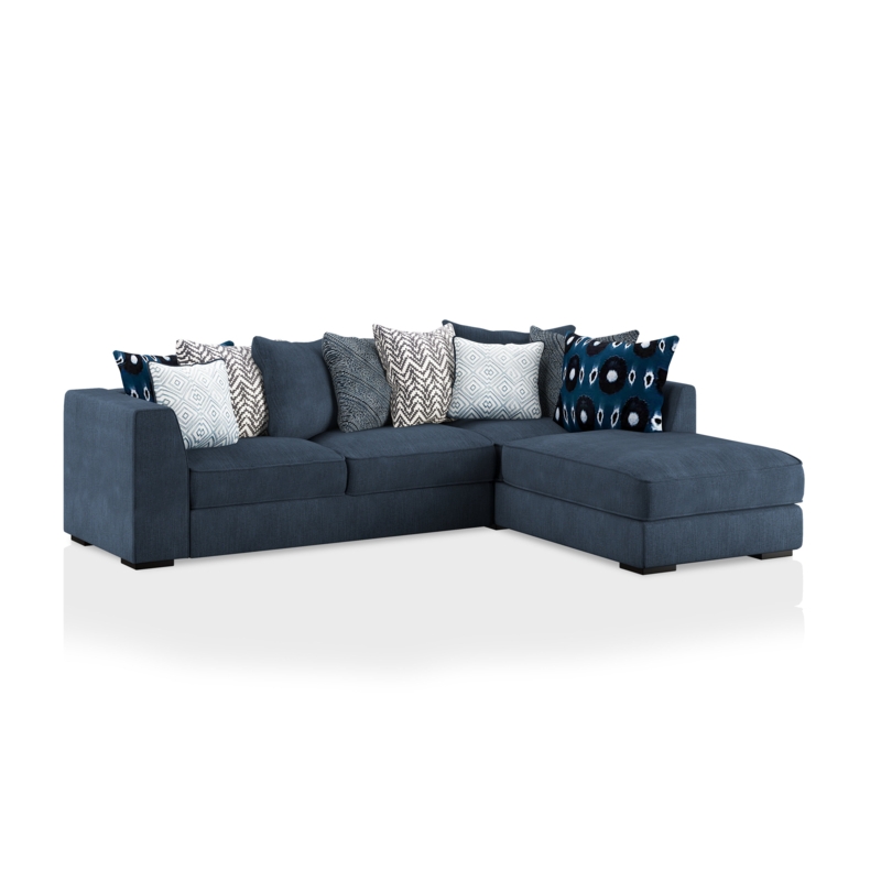 Blue Sectional Sofa with Chaise