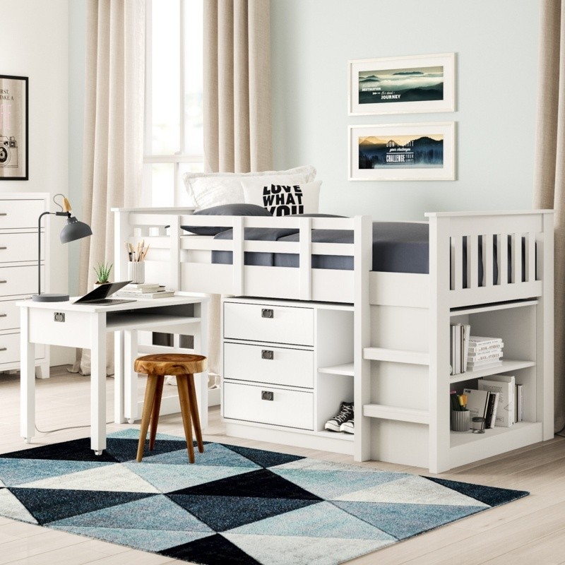 Angelica Twin Loft Bed with Bookcase by Mack & Milo™